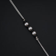 Mangalsutra en Argentfait main avec Perles et Spinelles Noirs pour une élégance intemporelle