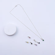 Set de pendentifs arc-en-ciel en zircon cubique et argent sterling 92,5 ̧