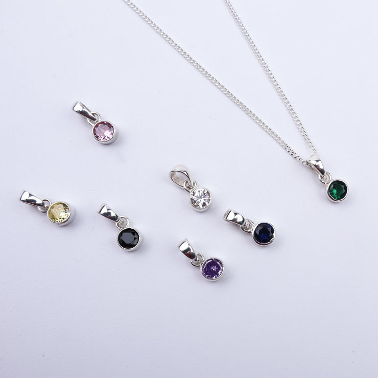 Set de pendentifs arc-en-ciel en zircon cubique et argent sterling 92,5 ̧